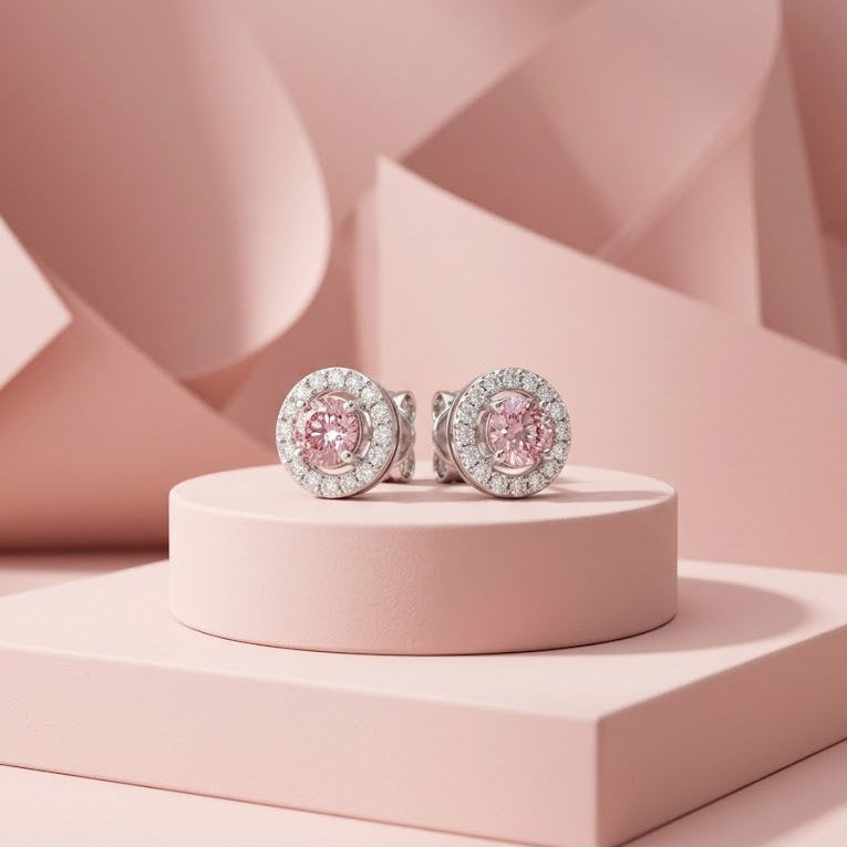 Pink Halo Studs